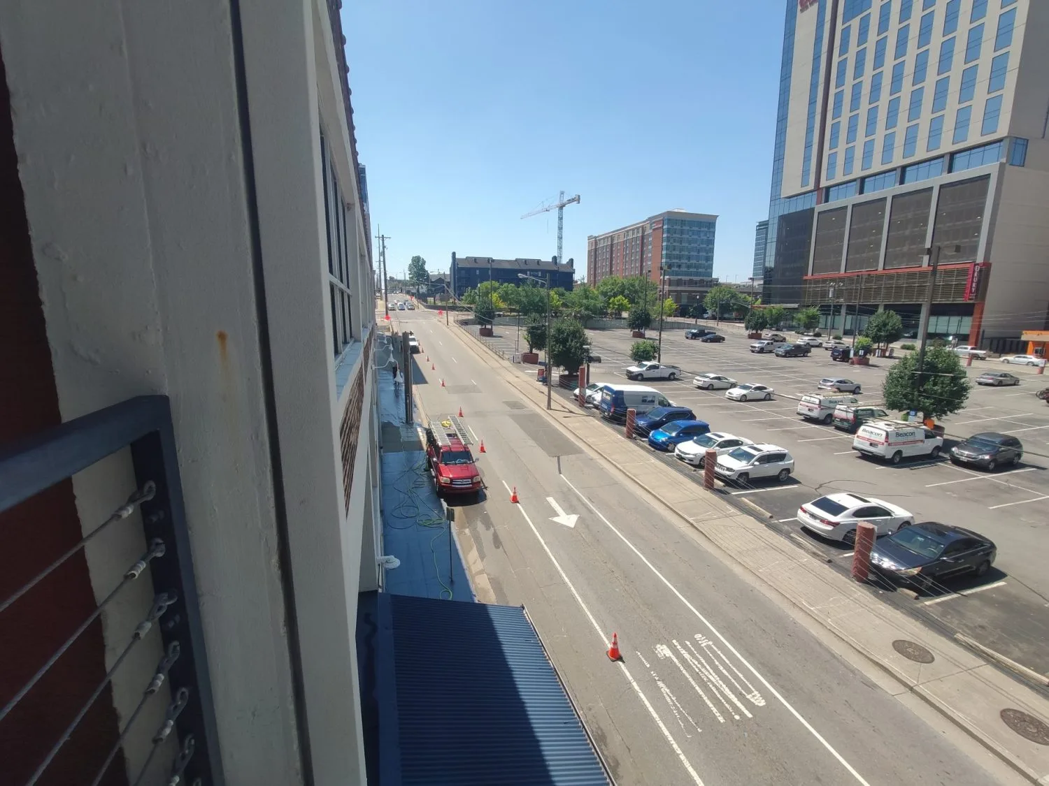 Property Management 2 Cleaning in a high-traffic area with proper lane closures.