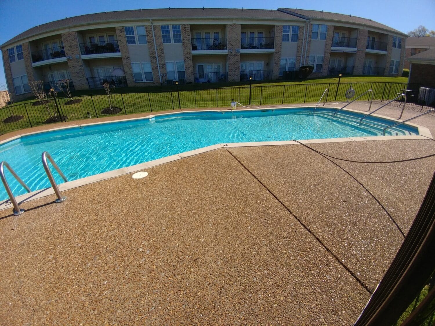 Apartment community pool area property management cleaning in Middle Tennessee.