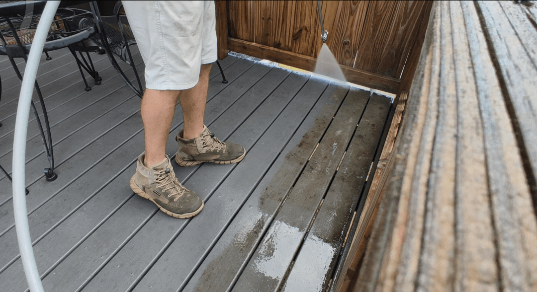 A home with a clean composite deck.